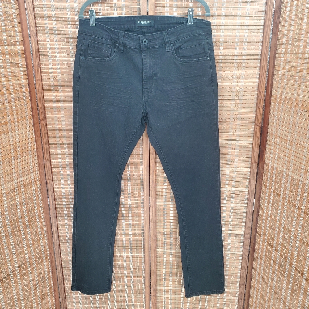 ◇ Kenneth Cole Black Slim Fit Mens Jeans Size 34x32
